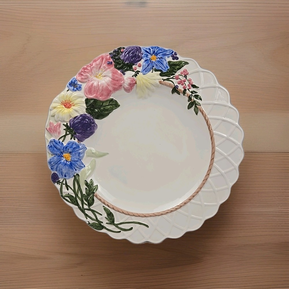 Charter Club Home‎ Wild Flowers 18" Oversized Serving Platter Charger Plate 1999